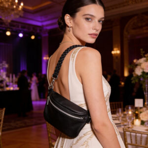 Sac ANAE noir tressé